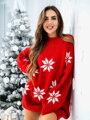 Stílusos női pulóver SUK-DZ23-23 karácsonyi motívummal