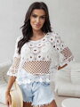 Női csipkés crop-top