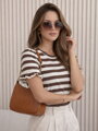 Dámske pruhované tričko s krátkym rukávom