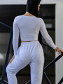 Női pamut crop top VSB AMI fehér / fekete
