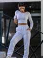 Női pamut crop top VSB AMI fehér / fekete