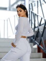 Női pamut crop top VSB AMI fehér / fekete