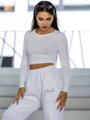 Női pamut crop top VSB AMI fehér / fekete