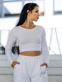 Női pamut crop top VSB AMI fehér / fekete