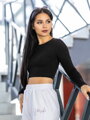 Pamut crop top VSB AMI fekete