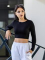 Pamut crop top VSB AMI fekete