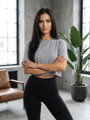 Pamut croptop szürke színben VSB LILLY 