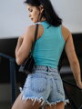 Modern női Croptop VSB LOLLY mentol