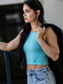 Modern női Croptop VSB LOLLY mentol