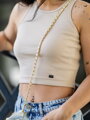 Női bordázott croptop VSB LOLLY bézs