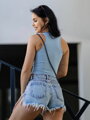 Rövid női croptop VSB LOLLY pale blue