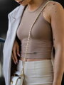 Kényelmes női VSB LOLLY croptop barna színben