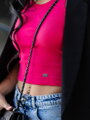 Bordázott női croptop LOLLY hotpink