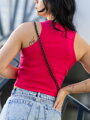 Bordázott női croptop LOLLY hotpink