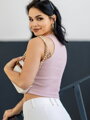Női VSB bordázott croptop LOLLY powder pink