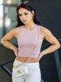 Női VSB bordázott croptop LOLLY powder pink