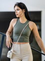 Női Croptop VSB LOLLY oliva