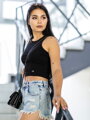 Fekete női bordázott croptop VSB LOLLY