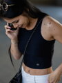 Női croptop VSB SIDESKIN fekete 