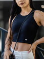 Női croptop VSB SIDESKIN fekete 