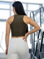 Croptop női VSB SIDESKIN khaki
