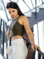 Croptop női VSB SIDESKIN khaki