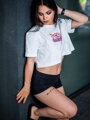 Női crop top VSB RAINBOW fehér 