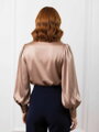 Női bézs szatén blúz VSB ELEGANT