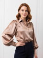Női bézs szatén blúz VSB ELEGANT