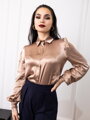 Női bézs szatén blúz VSB ELEGANT