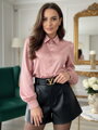 Női szatén blúz VS ELEGANT gyengéd rózsaszín