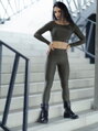 Kényelmes női leggings VSB CLASSIC NEWSKIN khaki