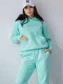 Női meleg kapucnis pulóver VSB BASIC menta