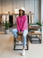 Oversize női melegítő felső VSB JELLY rózsaszín