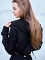 Crop Top derékig érő felső VSB LEA fekete