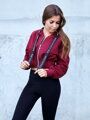 Crop Top derékig érő felső VSB LEA bordó