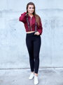 Crop Top derékig érő felső VSB LEA bordó