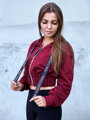 Crop Top mikina do pásu VSB LEA bordo