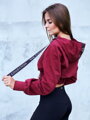 Crop Top derékig érő felső VSB LEA bordó