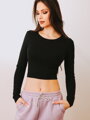 Bavlnený crop top VSB AMI čierny