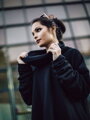 Hosszú női poncsó VSB Collection LONG black