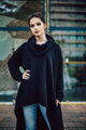 Hosszú női poncsó VSB Collection LONG black