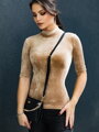 Meleg garbó s 3/4 ujjú VSB22 VELUR beige