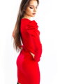  Női testhezálló VSB ruha fodros vállú piros