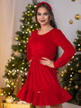 Anya és lánya ruha VSB VELVET RED