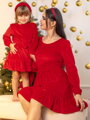 Anya és lánya ruha VSB VELVET RED