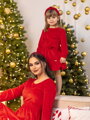 Anya és lánya ruha VSB VELVET RED