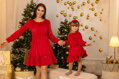 Anya és lánya ruha VSB VELVET RED