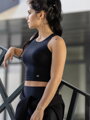 Női croptop VSB SIDESKIN fekete 
