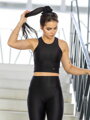 Női croptop VSB SIDESKIN fekete 